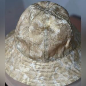 Coach metallic gold CC Patterned Bucket Hat
